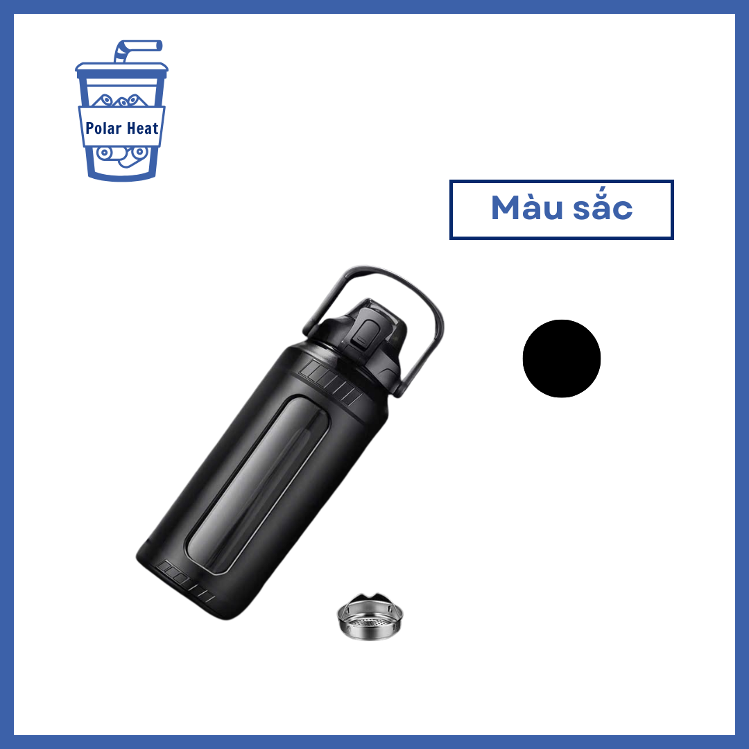 Màu Sắc Tối Giản Của Thiết Kế Bình Nước Thủy Tinh Có Ống Hút Chống Rơi Polar Heat