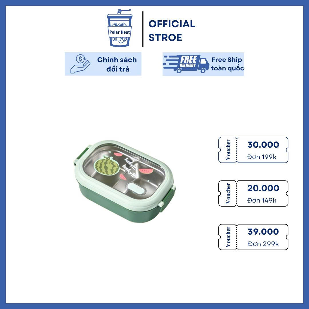 hộp đựng thực phẩm nhựa xanh mint kèm giá