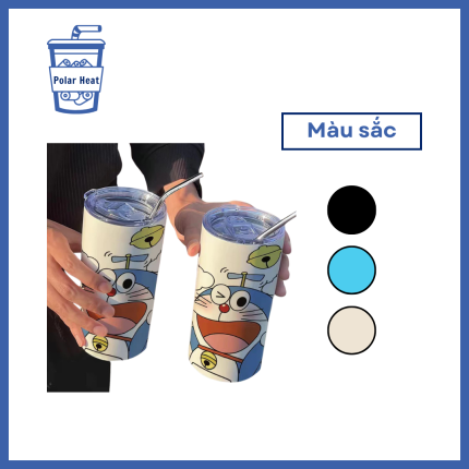 Hai cốc giữ nhiệt Cartoon nhiều màu với chỉ dẫn giá