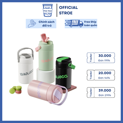 Slide cốc giữ nhiệt xanh mint và trắng kèm giá bán
